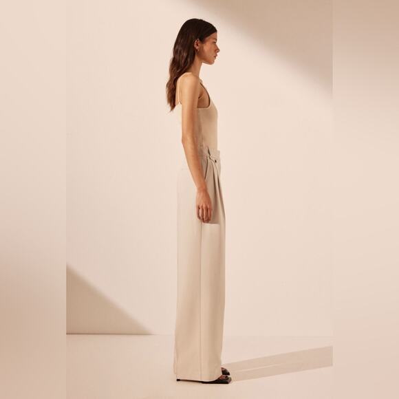 NWT Shona Joy Irena High Waisted Tailored Pant Bone Womens Size 10 - Picture 3 of 12